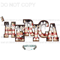 MERICA Marquee Flag Letters Sublimation transfers Heat Transfer