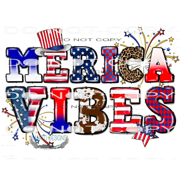 ’Merica Vibes #10864 Sublimation transfer - Heat Transfer