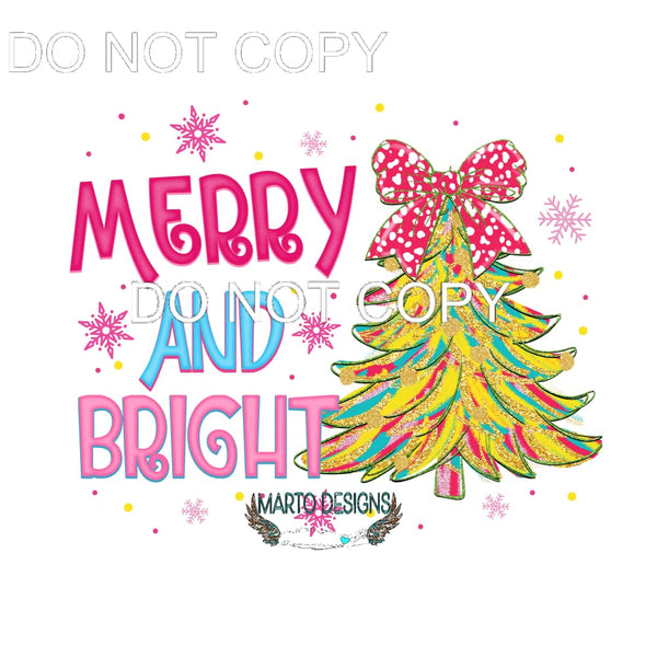 Merry and Bright #112 Sublimation transfers - Heat Transfer
