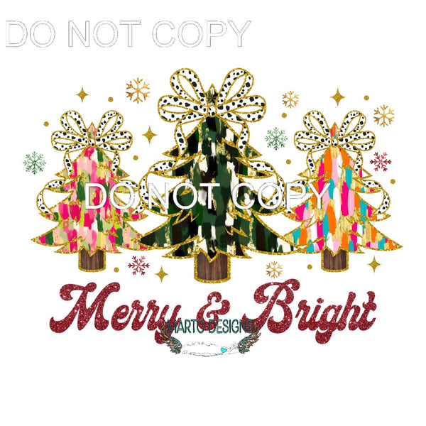 Merry and Bright #135 Sublimation transfers - Heat Transfer