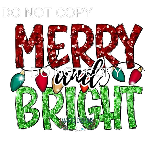 Merry And Bright #326 Sublimation transfers - Heat Transfer