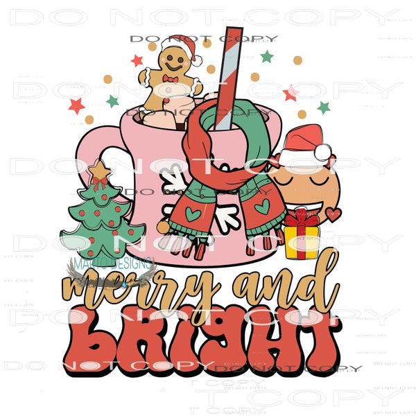 Merry And Bright #7140 Sublimation transfers - Heat Transfer