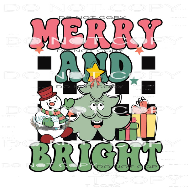 Merry And Bright #7149 Sublimation transfers - Heat Transfer