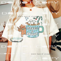 Merry And Bright #7372 Sublimation transfers - Heat Transfer
