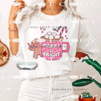 Merry And Bright #7373 Sublimation transfers - Heat Transfer