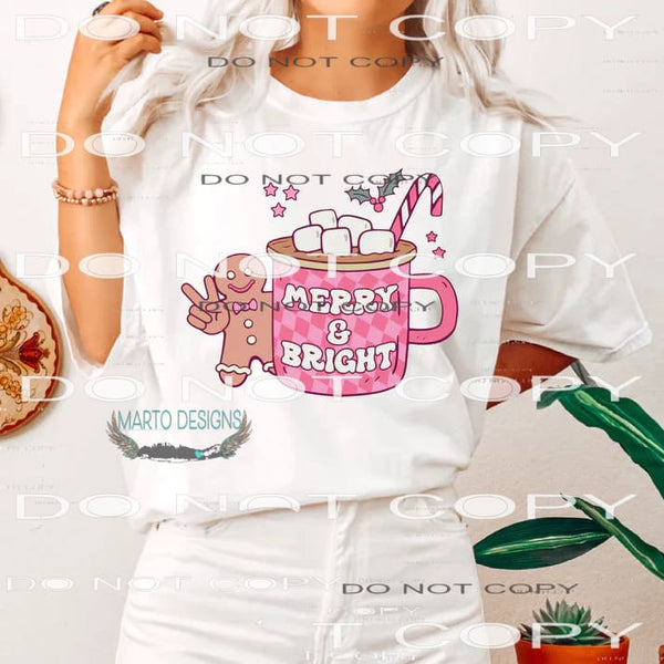 Merry And Bright #7373 Sublimation transfers - Heat Transfer