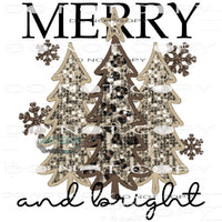 Merry And Bright #7431 Sublimation transfers - Heat Transfer