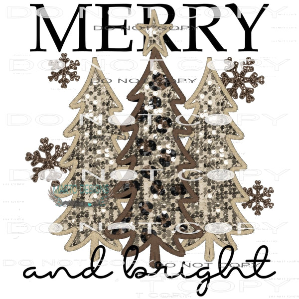 Merry And Bright #7431 Sublimation transfers - Heat Transfer