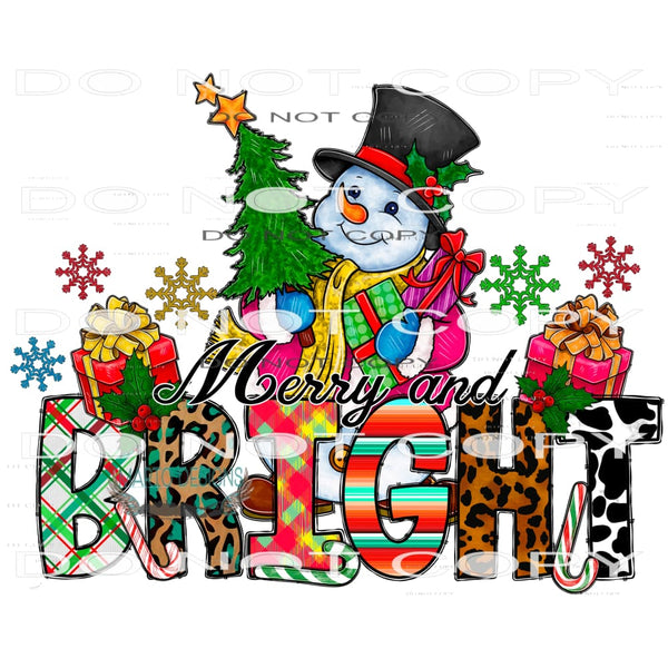 Merry And Bright #8087 Sublimation transfers - Heat Transfer