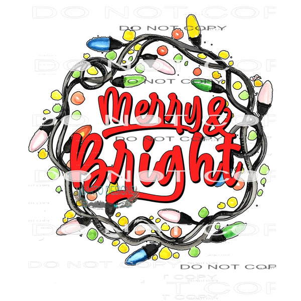 Merry And Bright #8262 Sublimation transfers - Heat Transfer