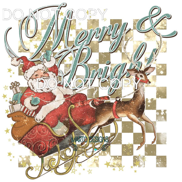 Merry And Bright #8263 Sublimation transfers - Heat Transfer