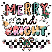 Merry And Bright #8417 Sublimation transfers - Heat Transfer