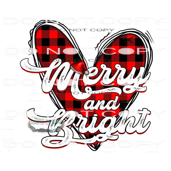 Merry And Bright #8437 Sublimation transfers - Heat Transfer