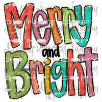 Merry And Bright #8471 Sublimation transfers - Heat Transfer