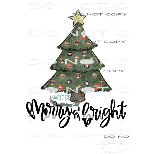 merry and bright astros tree # 6213 Sublimation transfers