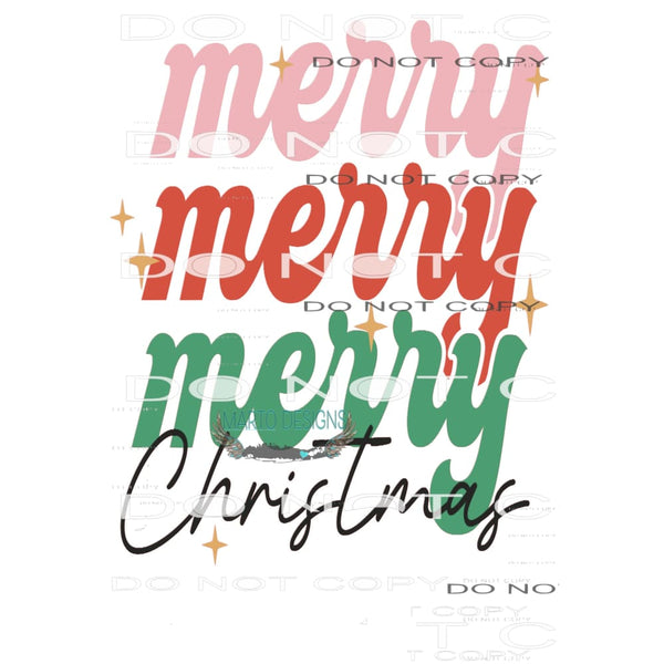 Merry Christmas #7895 Sublimation transfers - Heat Transfer