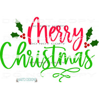 Merry Christmas #7945 Sublimation transfers - Heat Transfer