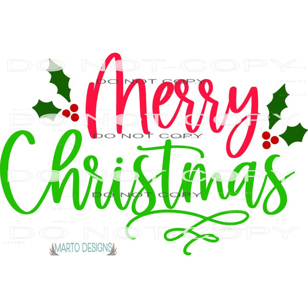 Merry Christmas #7945 Sublimation transfers - Heat Transfer