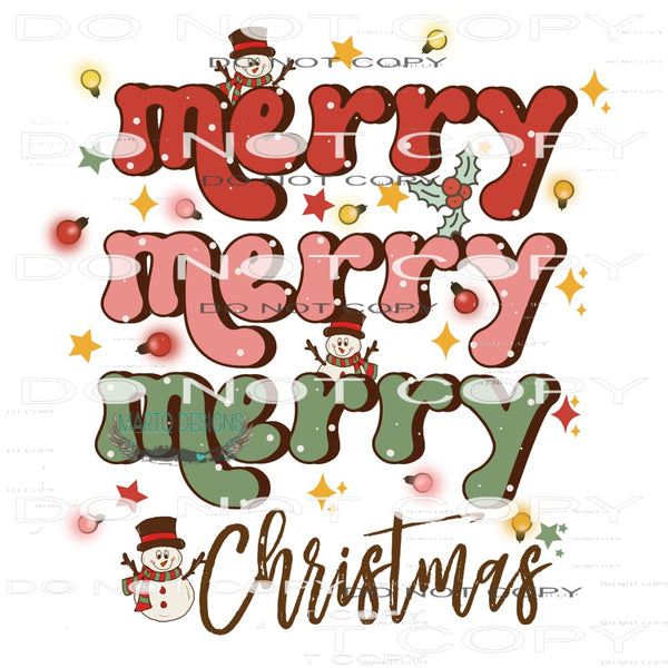 Merry Christmas #8042 Sublimation transfers - Heat Transfer