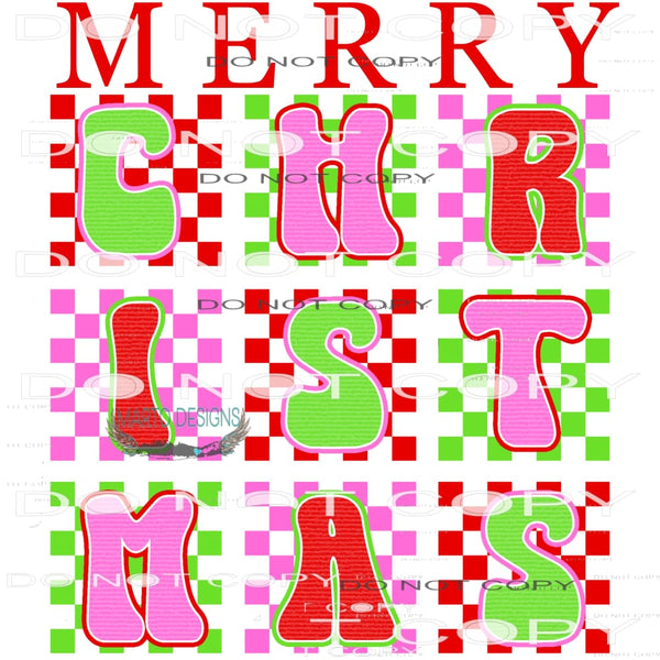 Merry Christmas #8458 Sublimation transfers - Heat Transfer