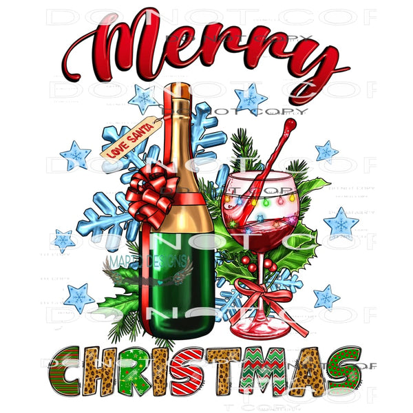 Merry Christmas Drinks #7442 Sublimation transfers - Heat