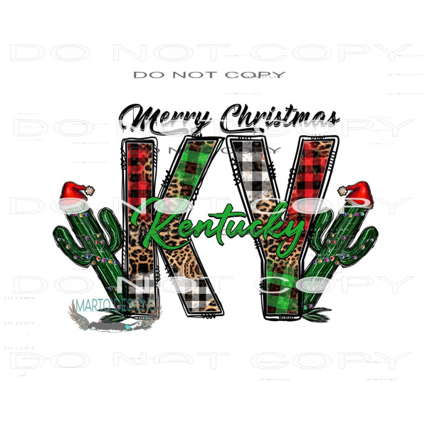 Merry Christmas Kentucky #8439 Sublimation transfers - Heat