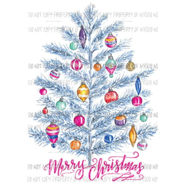 Merry Christmas pastel tree Sublimation transfers Heat Transfer