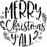 Merry Christmas Ya’ll #7964 Sublimation transfers - Heat