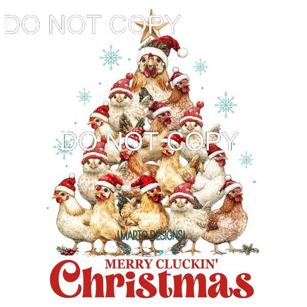 Merry Cluckin Christmas #116 Sublimation transfers - Heat