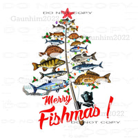 Merry Fishmas #8218 Sublimation transfers - Heat Transfer