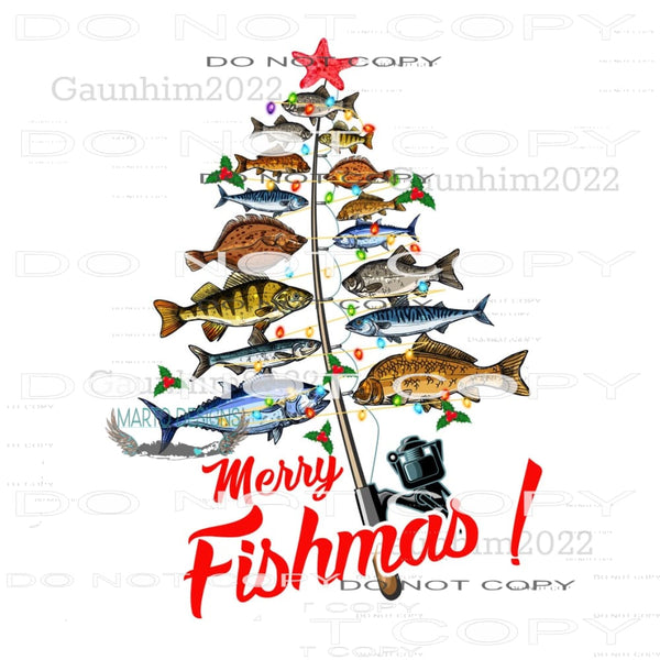 Merry Fishmas #8218 Sublimation transfers - Heat Transfer