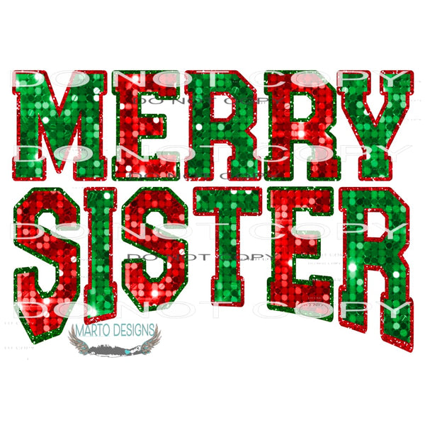 Merry Sister #8363 Sublimation transfers - Heat Transfer