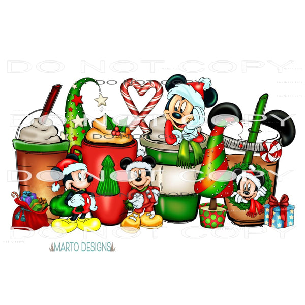 Mickey Mouse Christmas Coffee Cups #7423 Sublimation