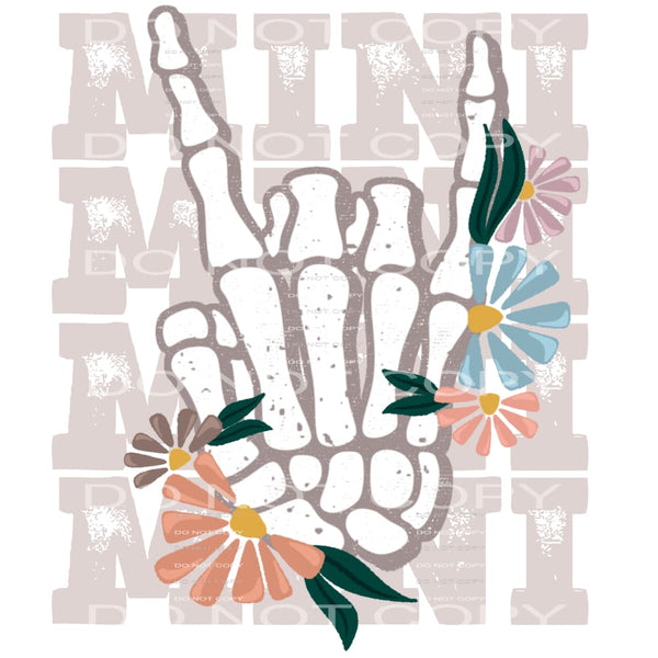 Mini Skelton hands # 925 Sublimation transfers - Heat