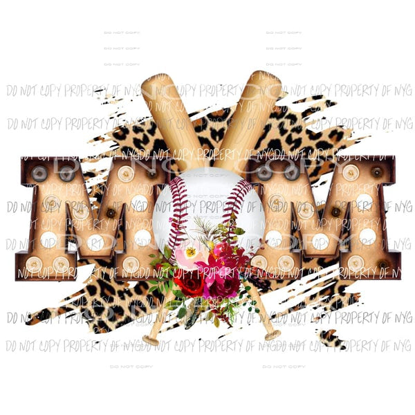 Mom baseball leopard Marquee Sublimation transfers Heat Transfer