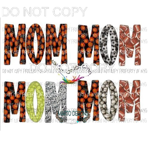 Mom Sports sublimation Transfers Heat Transfer