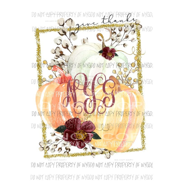 MONOGRAM CUSTOM PUMPKIN 1 please put initials in notes Sublimation transfers Heat Transfer