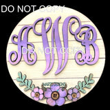 Monogram Sign 3 - sizes available Wood Laser Blank | DIY