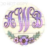 Monogram Sign 3 - sizes available Wood Laser Blank | DIY