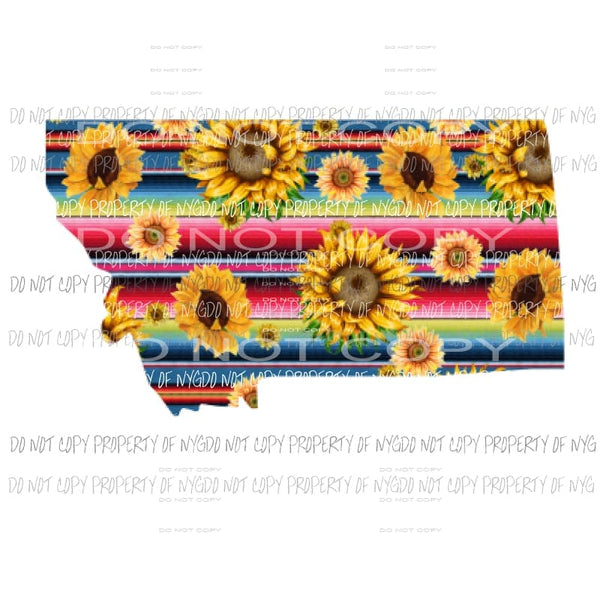 Montana Serape sunflower Sublimation transfers Heat Transfer