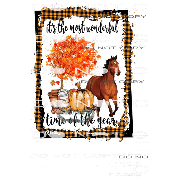 most wonderful time of the year brown horse Sublimation