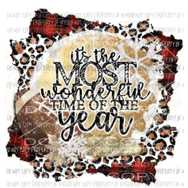 Most wonderful time of the year Football Sublimation transfers Heat Transfer