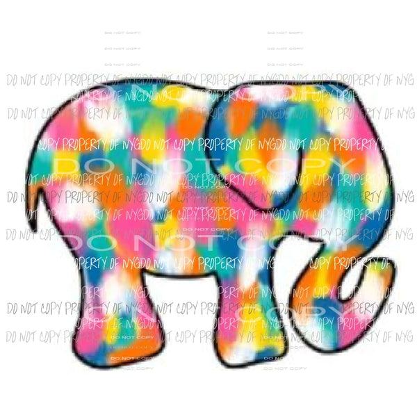 multicolor elephant Sublimation transfers Heat Transfer