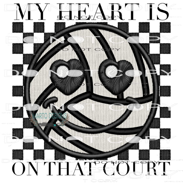 My Heart Is On That Court #10307 Sublimation transfers