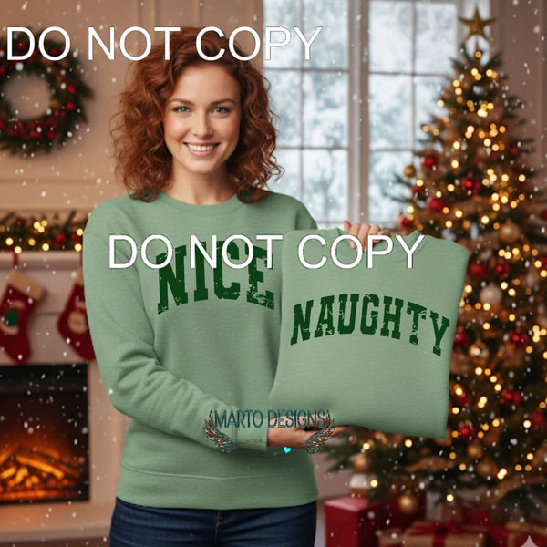 Naughty and Nice you get both 2 Transfers GREEN - Single