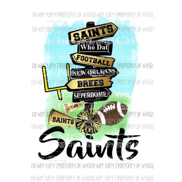 New Orleans Saints Signs football Sublimation transfers Heat Transfer