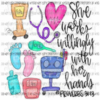 Pediatrician She Works Willingly Sublimation transfers Heat Transfer