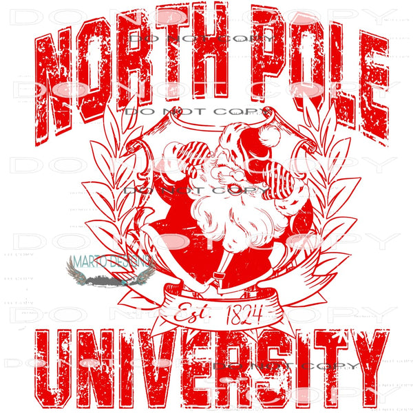 North Pole University #8703 Sublimation transfers - Heat
