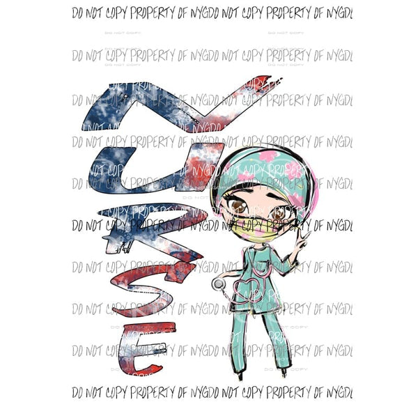 Nurse Flag #4 Sublimation transfers Heat Transfer