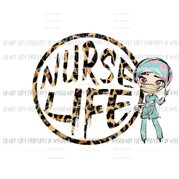 Nurse Life Leopard # 2 Sublimation transfers Heat Transfer